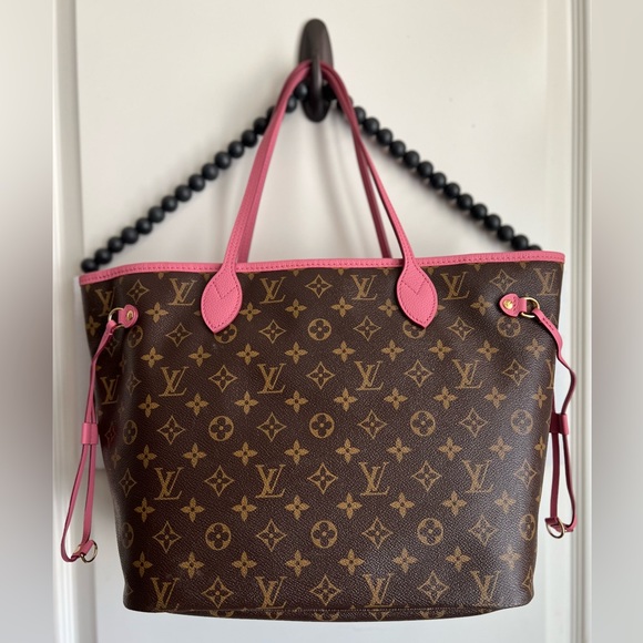Louis Vuitton Neverfull MM Canvas Tote Ikat Monogram Bag Floral Purse HOST PICK - Picture 3 of 8